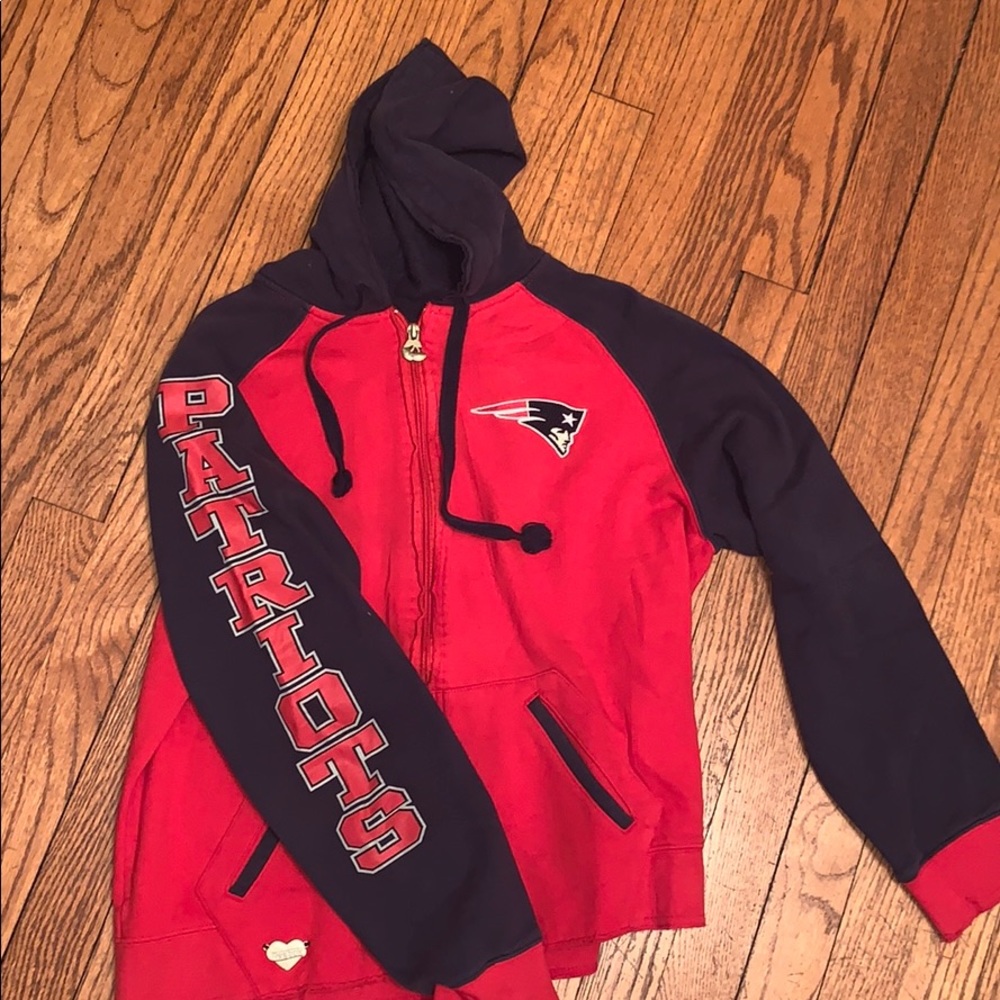 Vintage New England Patriots Zip Up Sweatshirt